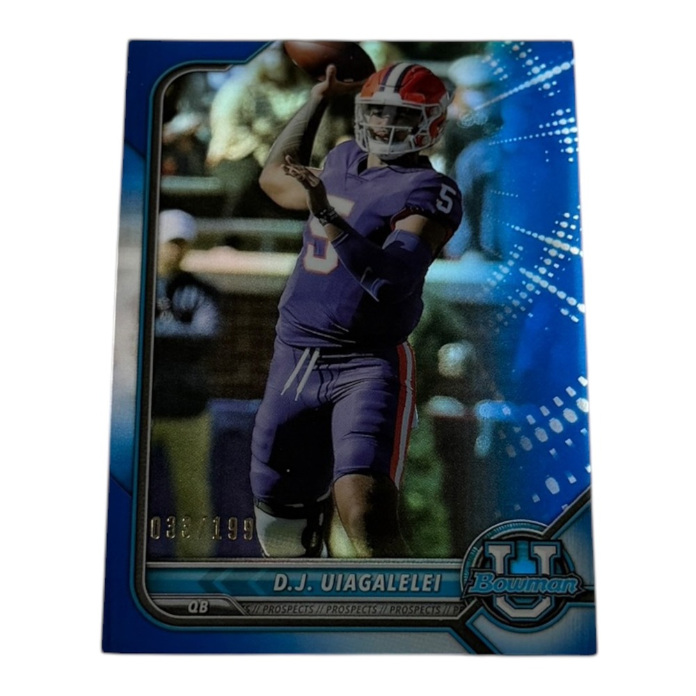2022 Bowman University D.J. Uiagalelei Blue Paper Parallel /199 #89 Clemson QB